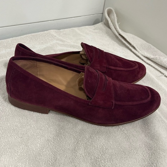 Polo by RALPH LAUREN burgundy suede penny loafers - 8.5 - Picture 3 of 7